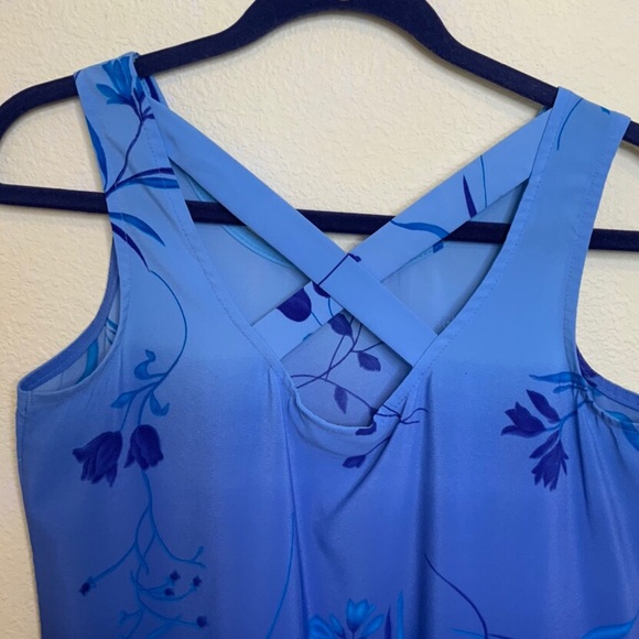 Vintage ocean ombré and floral 90s long sundress - Picture 3 of 4